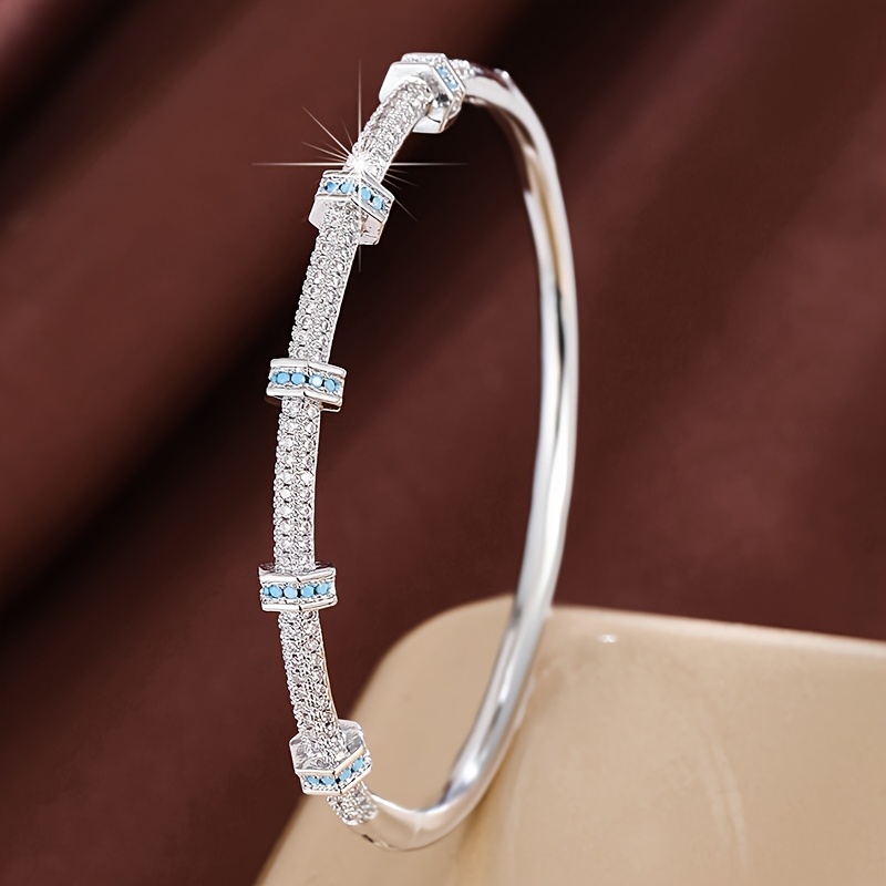 Golden Zirconia Women's Bracelet Sparkling Jewelry Gift